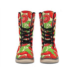 Hand Drawn Tomato Pattern Print Winter Boots