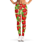 Hand Drawn Tomato Pattern Print Women's Leggings