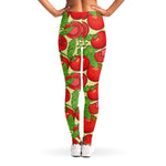 Hand Drawn Tomato Pattern Print Women's Leggings