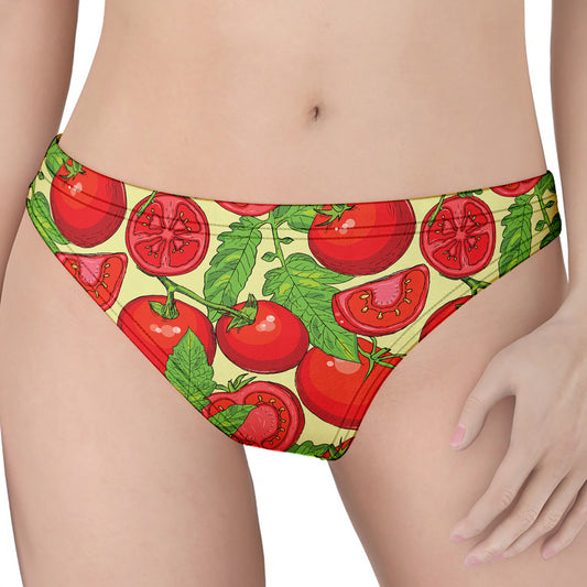 Hand Drawn Tomato Pattern Print Women's Thong