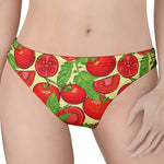 Hand Drawn Tomato Pattern Print Women's Thong
