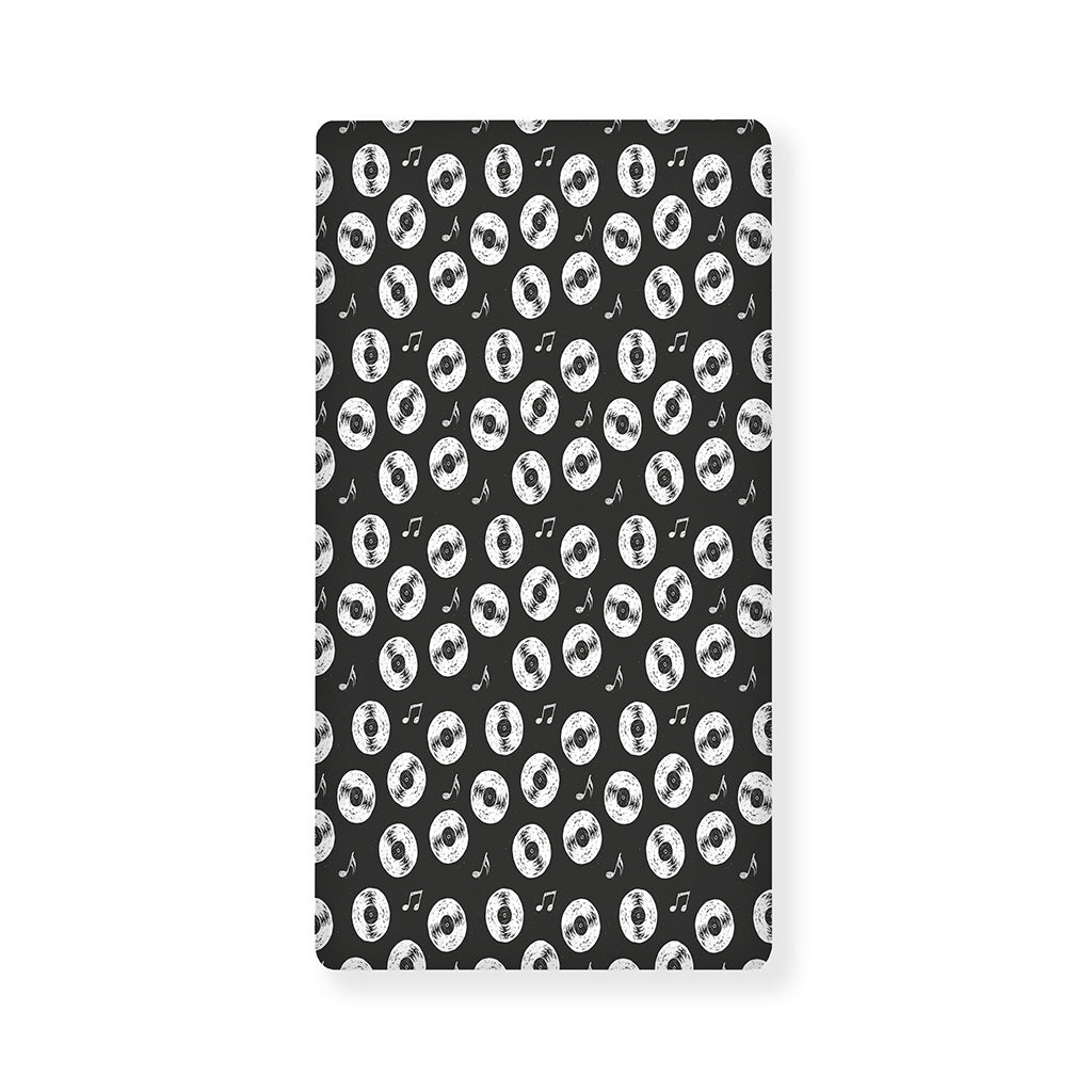 Hand Drawn Vinyl Record Pattern Print Baby Crib Sheet