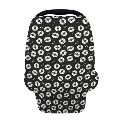Hand Drawn Vinyl Record Pattern Print Baby Seat Cover