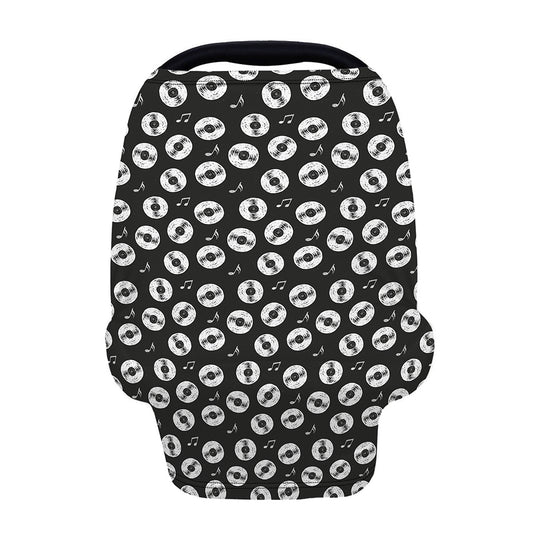 Hand Drawn Vinyl Record Pattern Print Baby Seat Cover