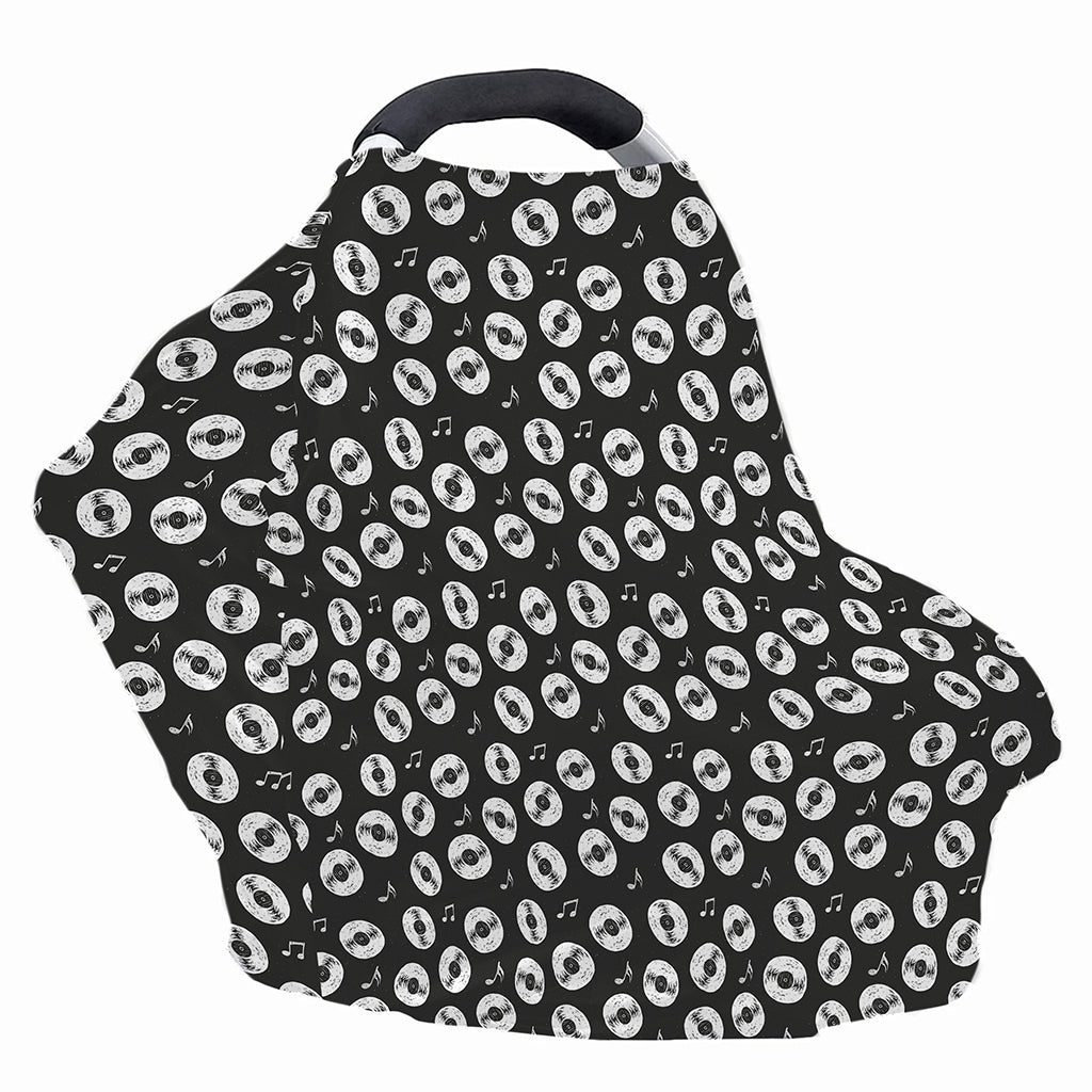 Hand Drawn Vinyl Record Pattern Print Baby Seat Cover