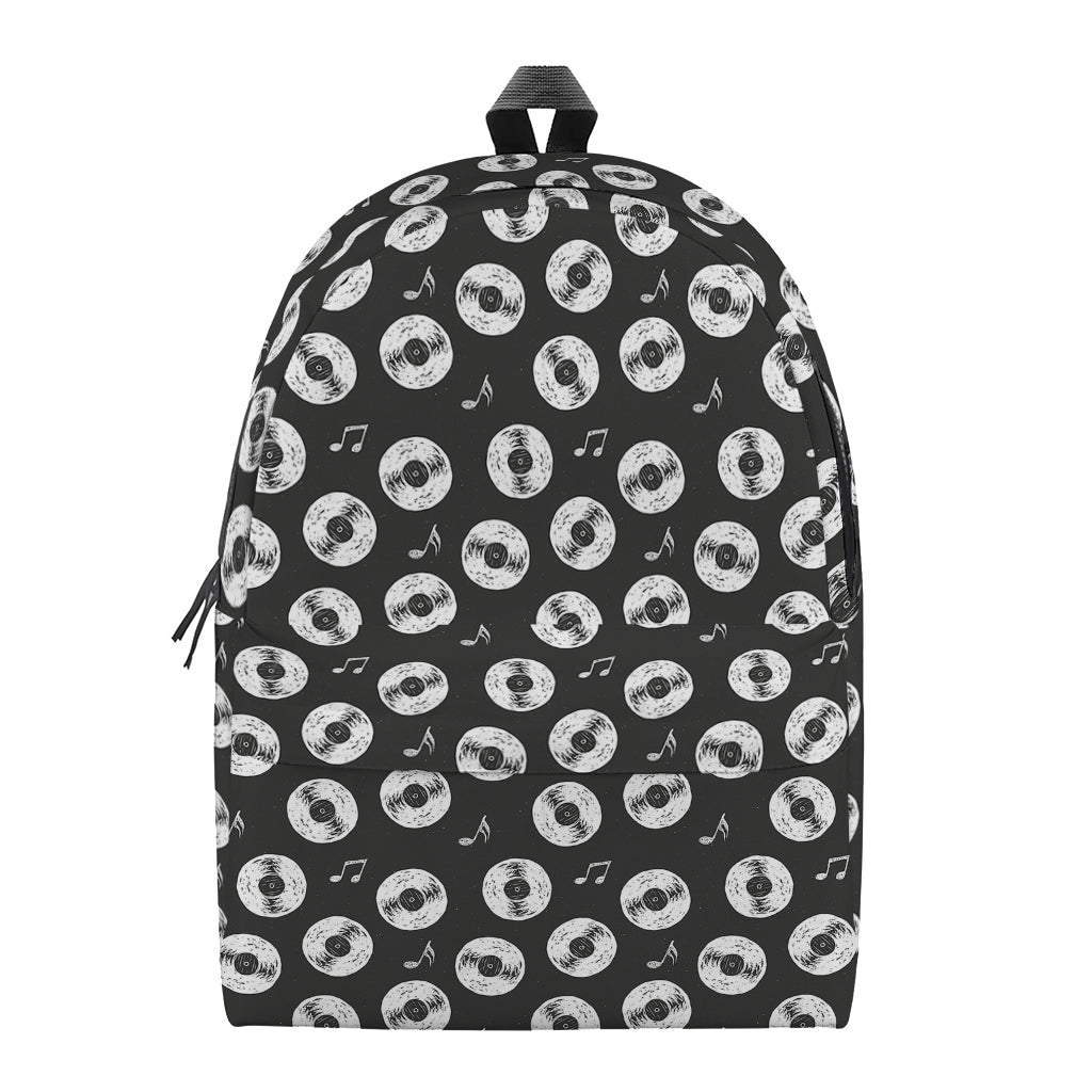 Hand Drawn Vinyl Record Pattern Print Backpack