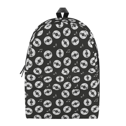Hand Drawn Vinyl Record Pattern Print Backpack