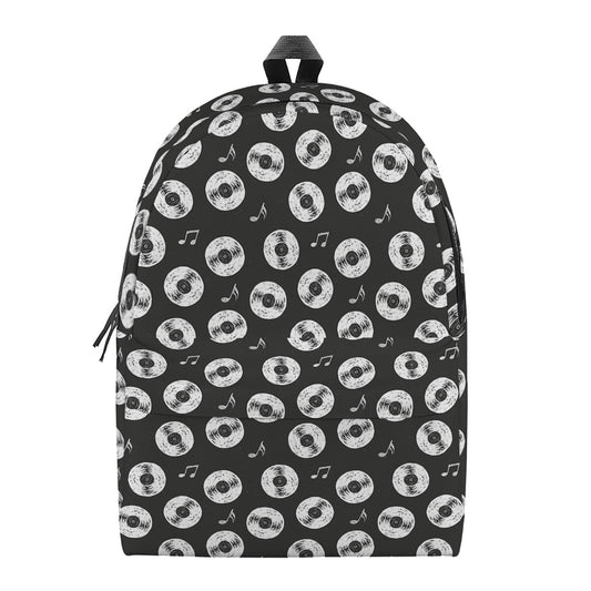 Hand Drawn Vinyl Record Pattern Print Backpack
