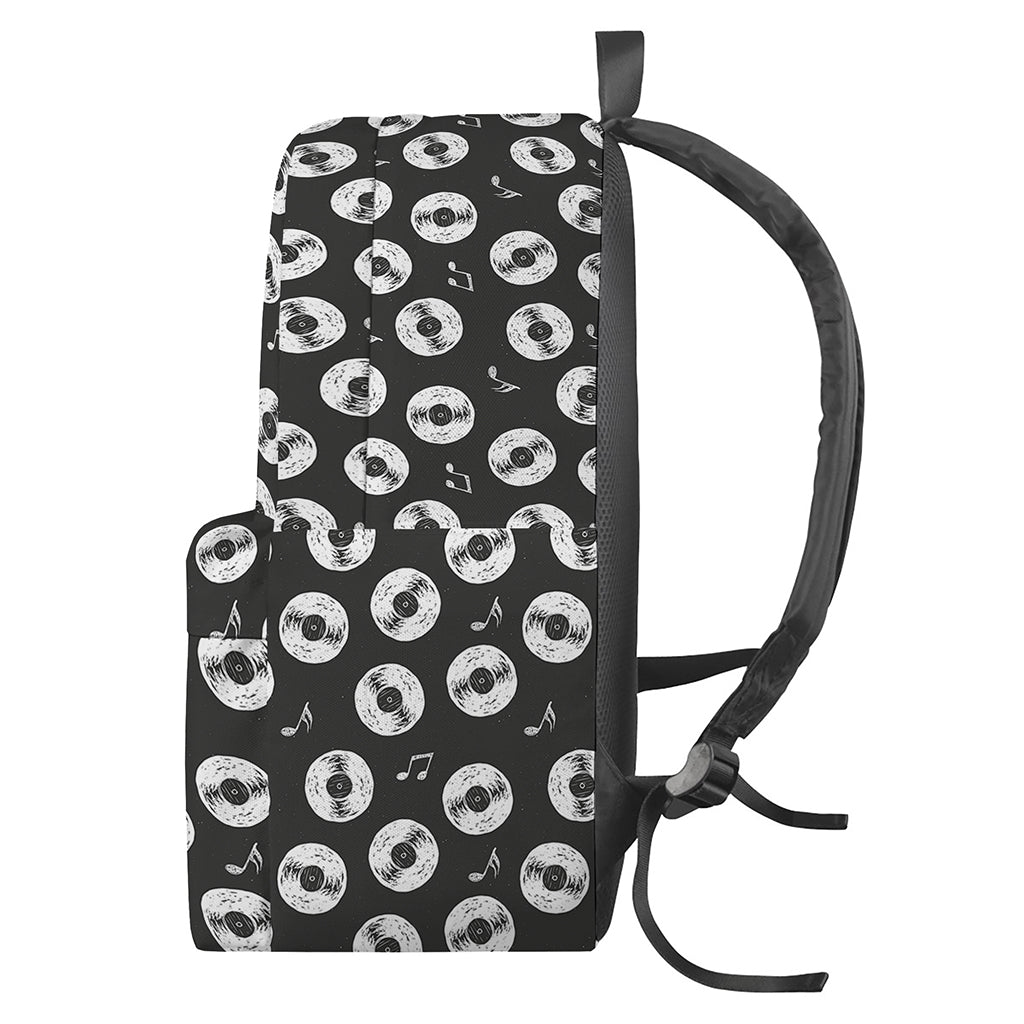 Hand Drawn Vinyl Record Pattern Print Backpack
