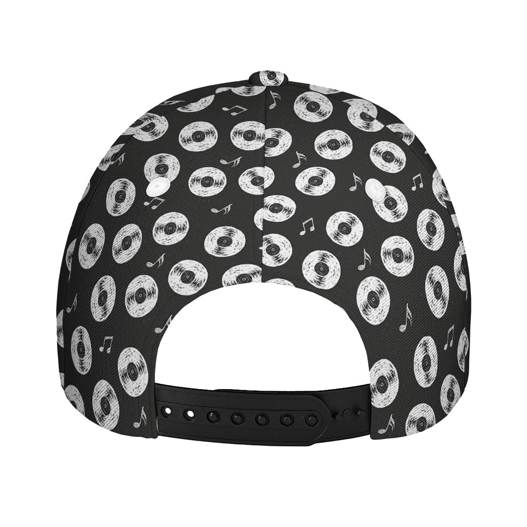 Hand Drawn Vinyl Record Pattern Print Baseball Cap