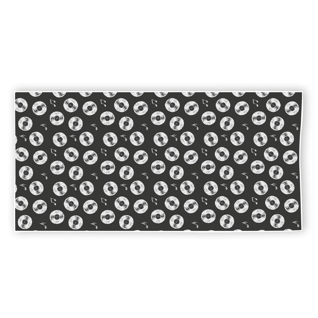 Hand Drawn Vinyl Record Pattern Print Beach Towel