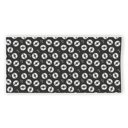 Hand Drawn Vinyl Record Pattern Print Beach Towel