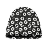 Hand Drawn Vinyl Record Pattern Print Beanie