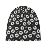 Hand Drawn Vinyl Record Pattern Print Beanie