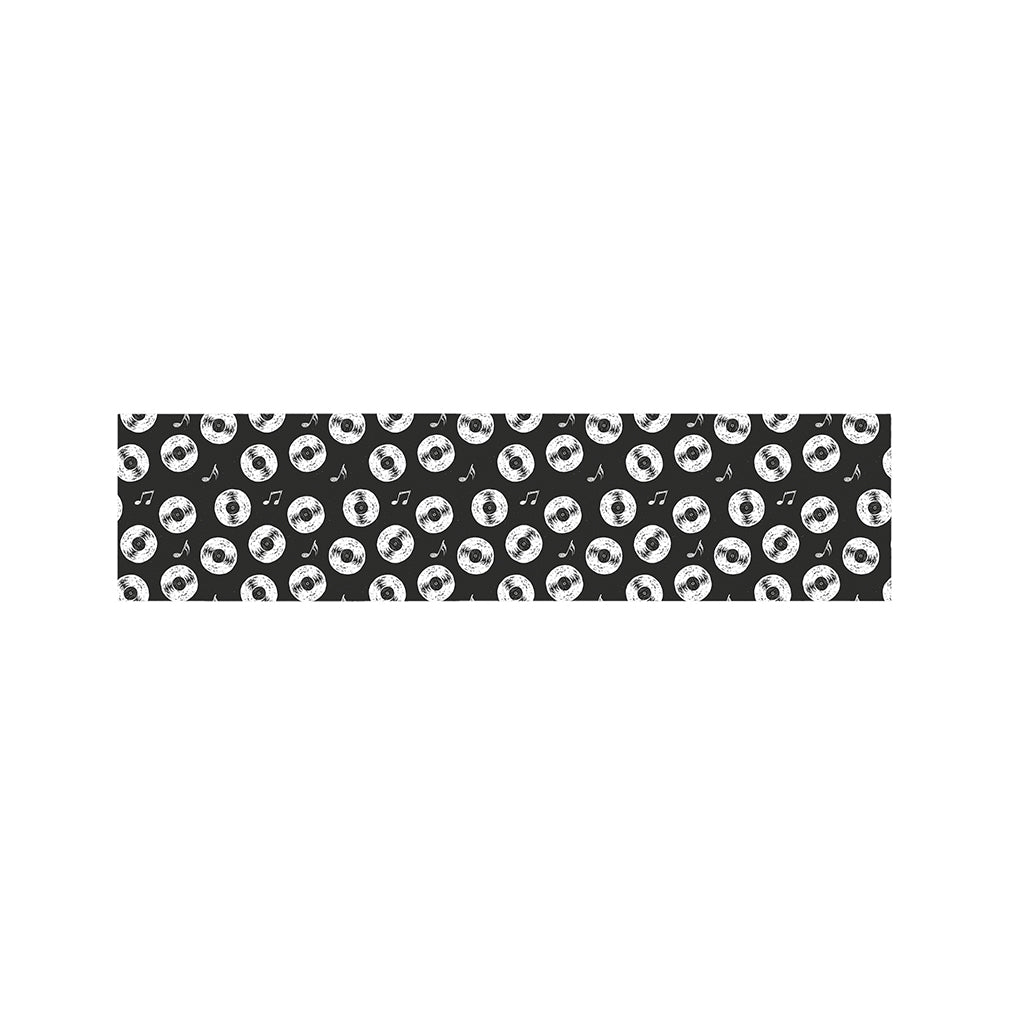 Hand Drawn Vinyl Record Pattern Print Bed Runner