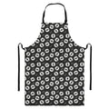 Hand Drawn Vinyl Record Pattern Print Bib Apron With Pocket