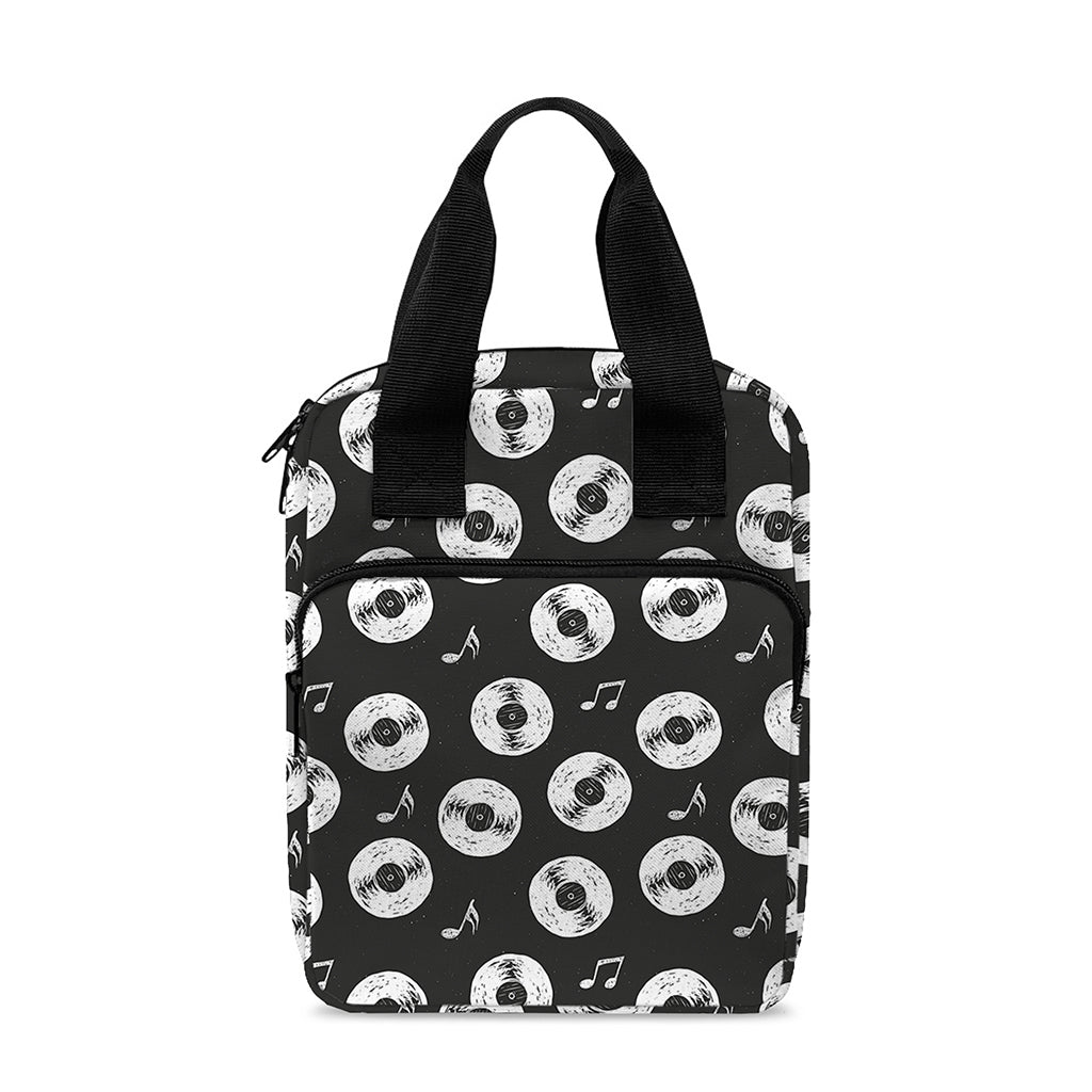 Hand Drawn Vinyl Record Pattern Print Bible Tote Bag