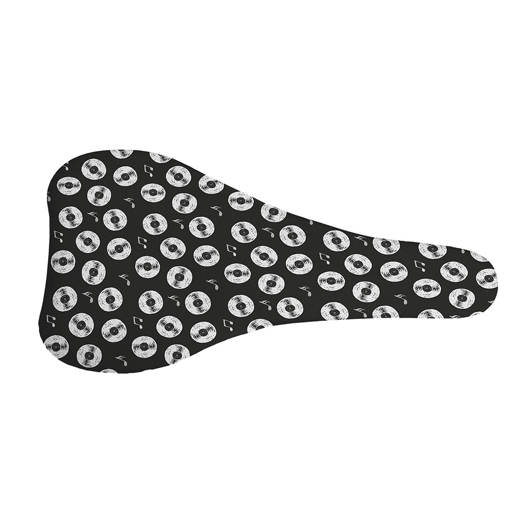Hand Drawn Vinyl Record Pattern Print Bicycle Seat Cover