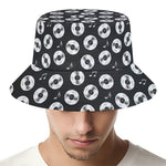 Hand Drawn Vinyl Record Pattern Print Bucket Hat