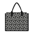 Hand Drawn Vinyl Record Pattern Print Canvas Tote Bag
