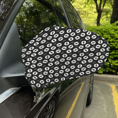 Hand Drawn Vinyl Record Pattern Print Car Side Mirror Covers