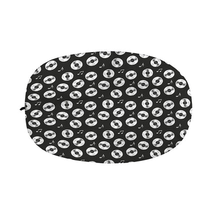 Hand Drawn Vinyl Record Pattern Print Car Side Mirror Covers