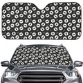 Hand Drawn Vinyl Record Pattern Print Car Windshield Sun Shade