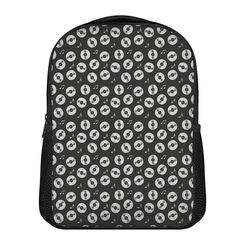 Hand Drawn Vinyl Record Pattern Print Casual Backpack