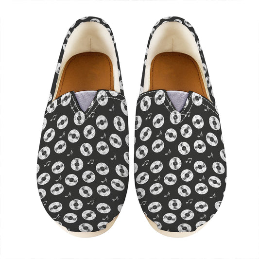 Hand Drawn Vinyl Record Pattern Print Casual Shoes