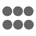 Hand Drawn Vinyl Record Pattern Print Coaster Set