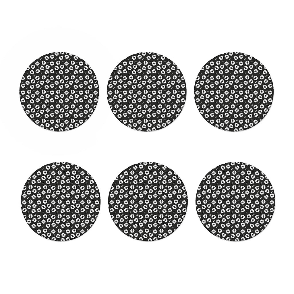 Hand Drawn Vinyl Record Pattern Print Coaster Set