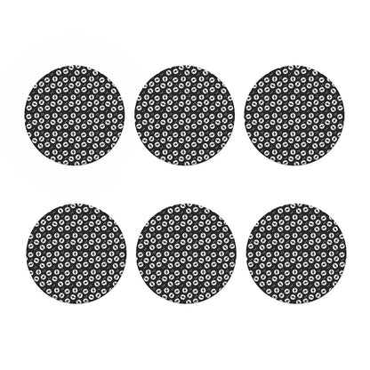 Hand Drawn Vinyl Record Pattern Print Coaster Set