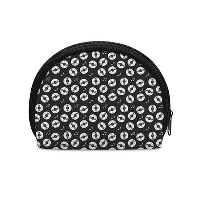 Hand Drawn Vinyl Record Pattern Print Coin Purse