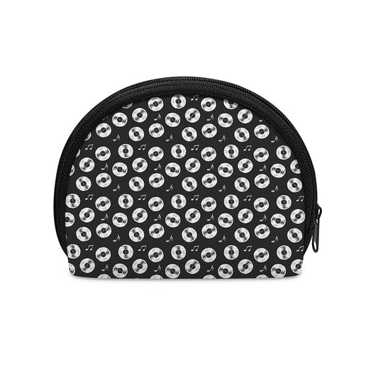 Hand Drawn Vinyl Record Pattern Print Coin Purse