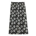 Hand Drawn Vinyl Record Pattern Print Cotton Front Slit Maxi Skirt