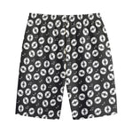 Hand Drawn Vinyl Record Pattern Print Cotton Shorts