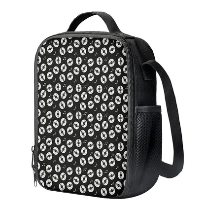 Hand Drawn Vinyl Record Pattern Print Crossbody Lunch Bag
