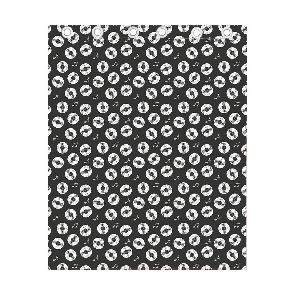 Hand Drawn Vinyl Record Pattern Print Curtain