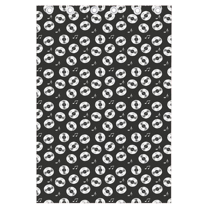 Hand Drawn Vinyl Record Pattern Print Curtain