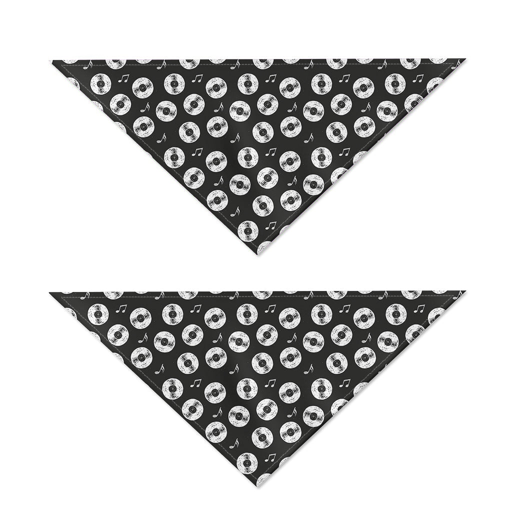 Hand Drawn Vinyl Record Pattern Print Dog Bandana