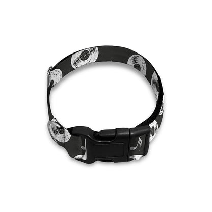Hand Drawn Vinyl Record Pattern Print Dog Collar