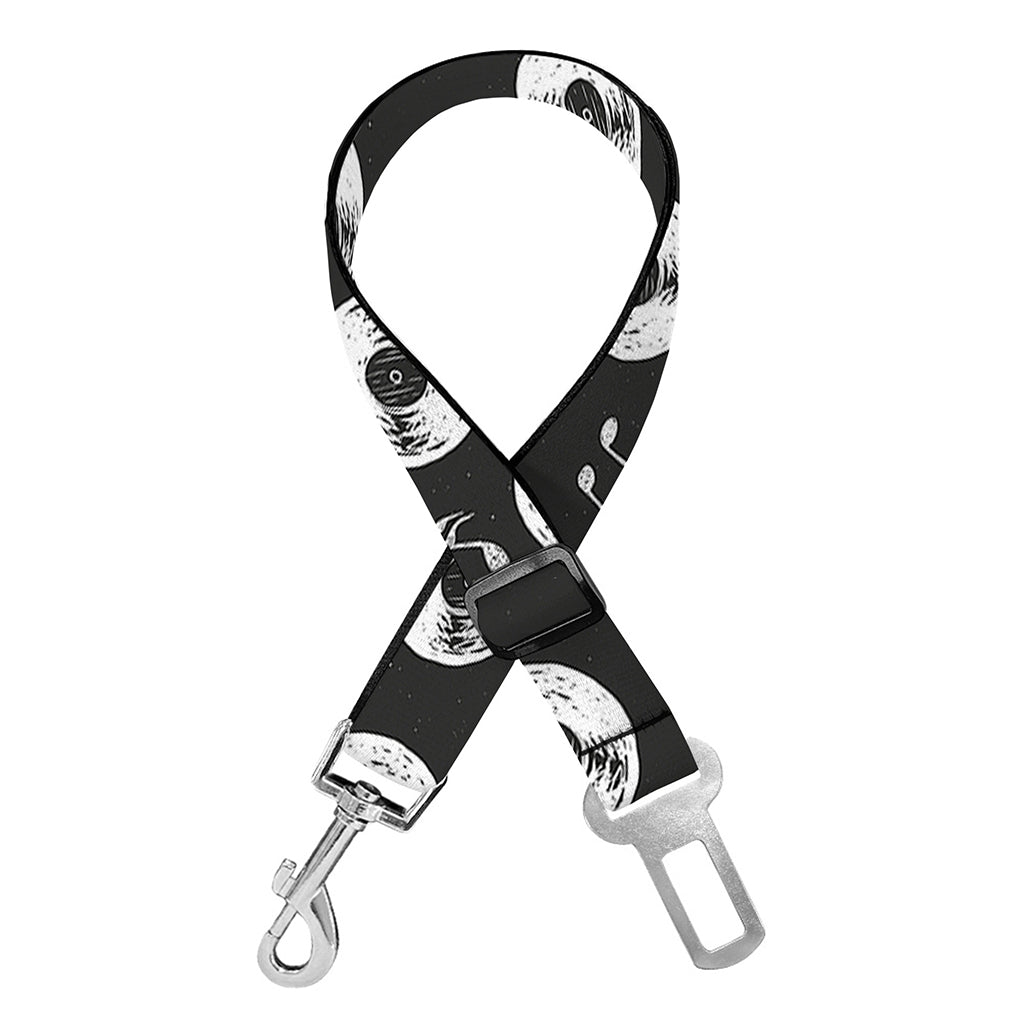 Hand Drawn Vinyl Record Pattern Print Dog Seat Belt