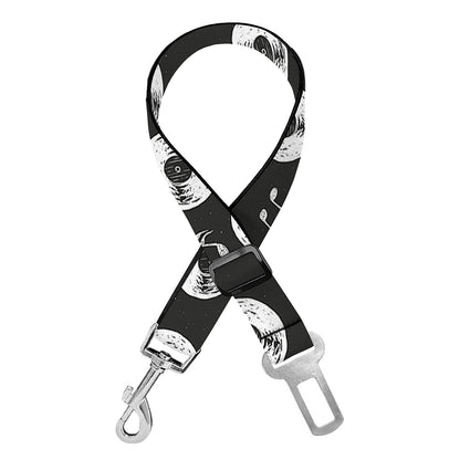 Hand Drawn Vinyl Record Pattern Print Dog Seat Belt