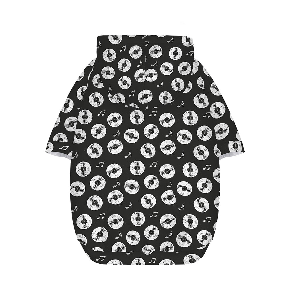 Hand Drawn Vinyl Record Pattern Print Dog Zip Up Hoodie