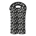 Hand Drawn Vinyl Record Pattern Print Double Neoprene Wine Tote