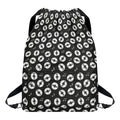 Hand Drawn Vinyl Record Pattern Print Drawstring Backpack