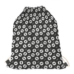 Hand Drawn Vinyl Record Pattern Print Drawstring Bag