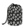 Hand Drawn Vinyl Record Pattern Print Drawstring Makeup Bag