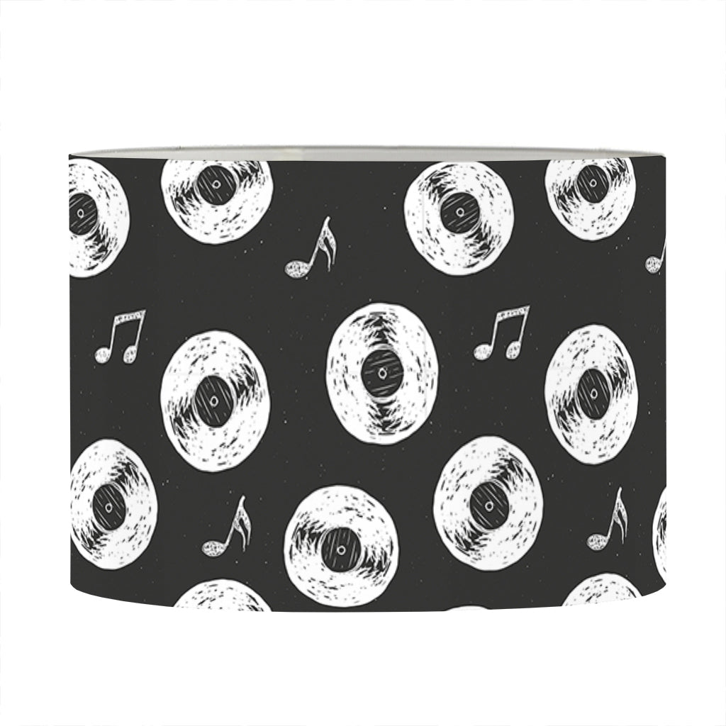 Hand Drawn Vinyl Record Pattern Print Drum Lamp Shade