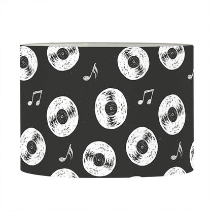 Hand Drawn Vinyl Record Pattern Print Drum Lamp Shade
